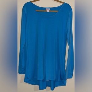 LuLaRoe Womens Long Sleeve Blouse Blue